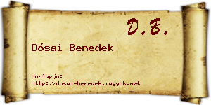 Dósai Benedek névjegykártya